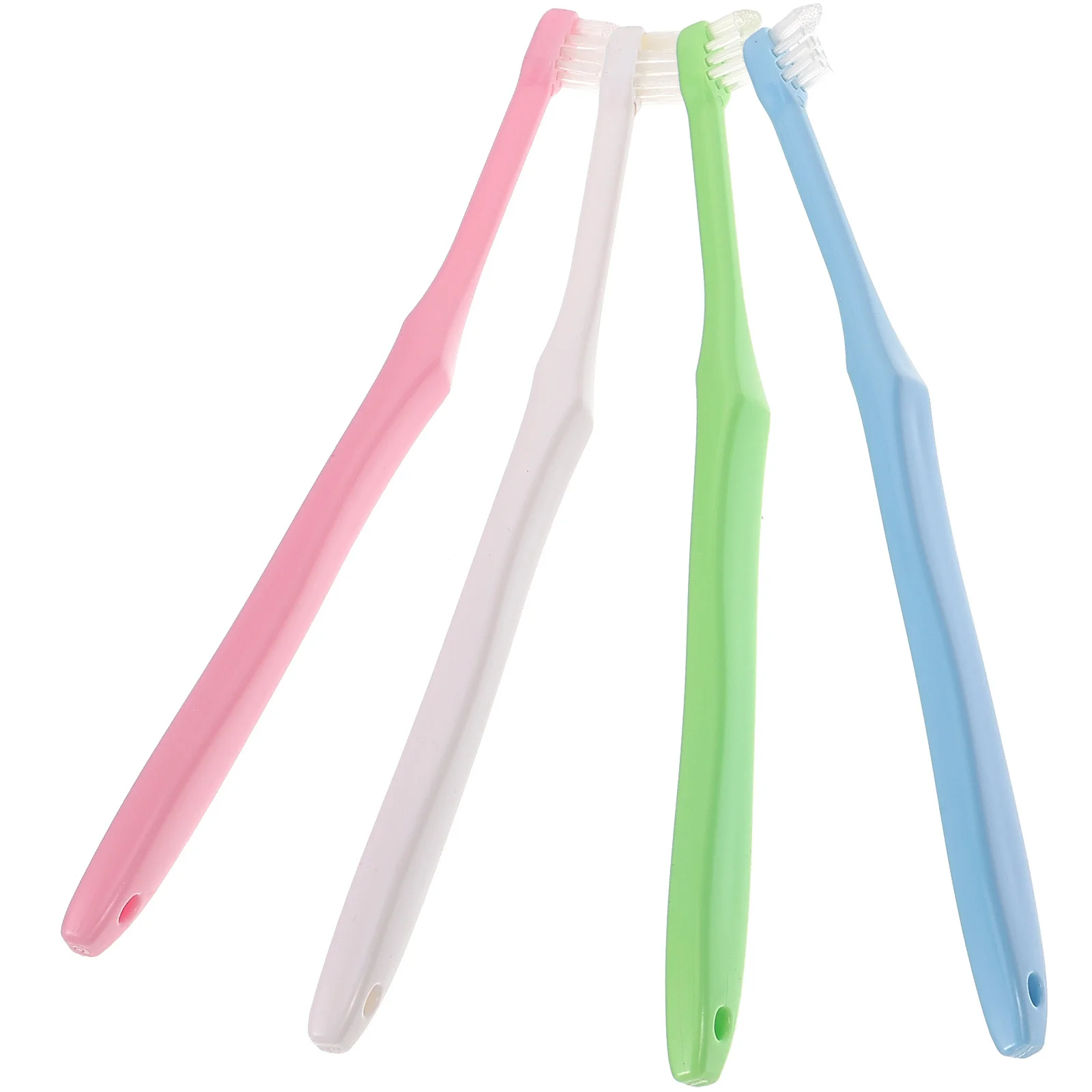 4 قطعة فرشاة الأسنان بين الأسنان برأس صغير فرش الأسنان اليدوية تصميم مريح لتنظيف الفم اليومي والسفر استخدام PP دائم