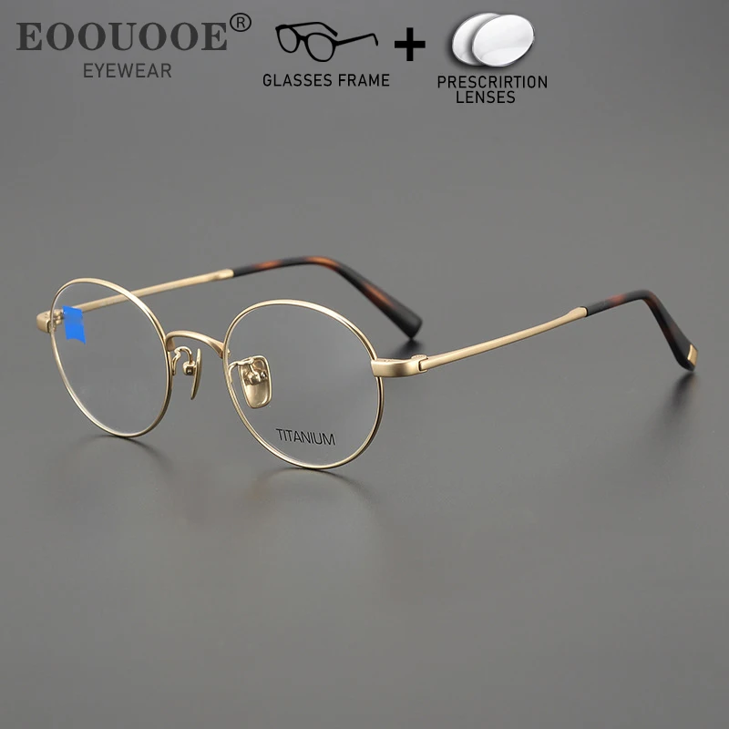 

High-Quality Oval Pure Titanium Prescription Glasses Women Men Eyewear Custom Made Lenses Progressive Myopia Optical Eyeglasses