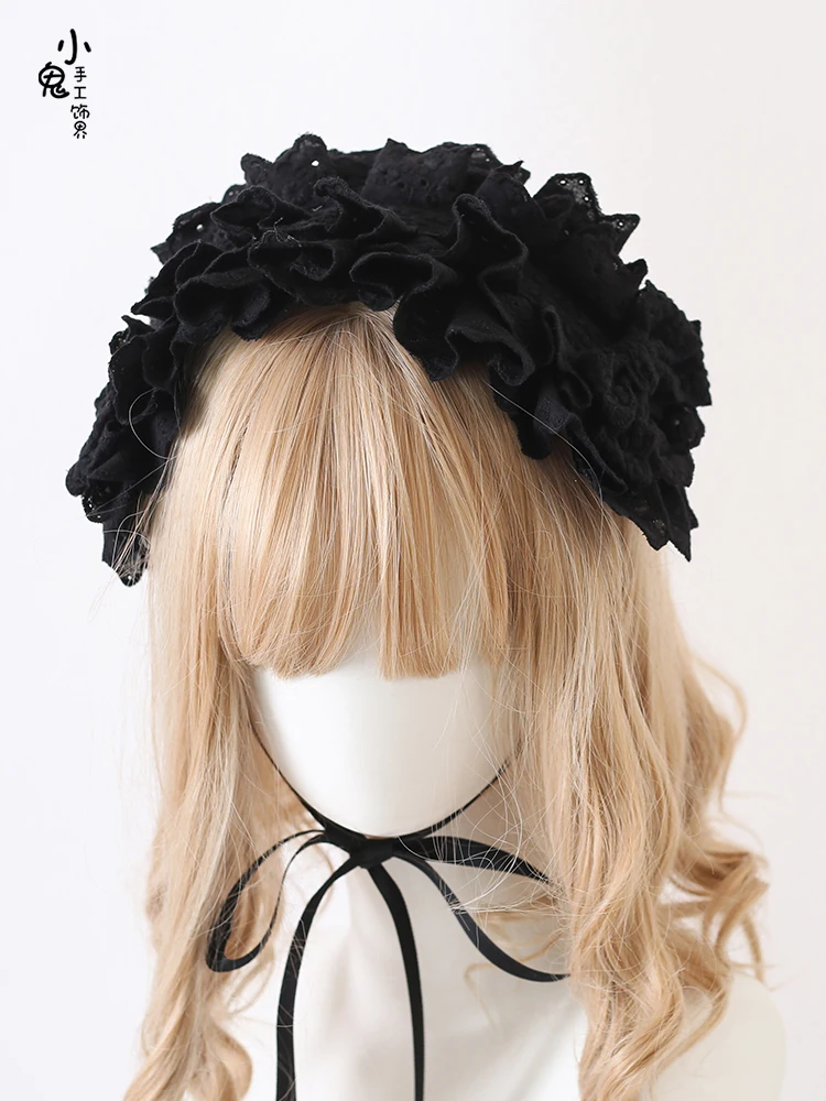 Mood Limit Lolita Headdress Doll Sense Bow Hair Band Kc Gothic Black Hot Girl Dance Music Hair Accessories