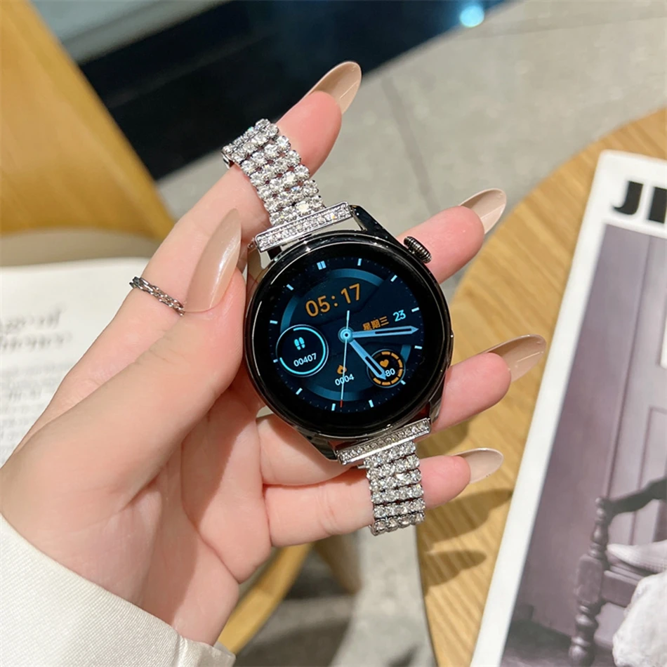 Band For Samsung Galaxy Watch 4 3 Classic 5 Pro Active 2/Gear S3 Glitter Rhinestone Bracelet Huawei Watch GT 2 3 Strap 22mm 20mm