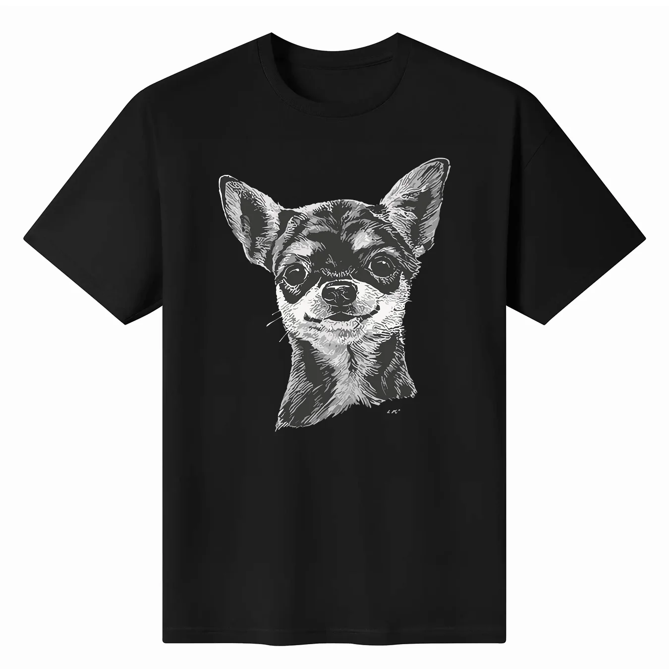 

2024 New Fashion High Quality Chihuahua T Shirt Dog Breed Portrait Face Mens Tee