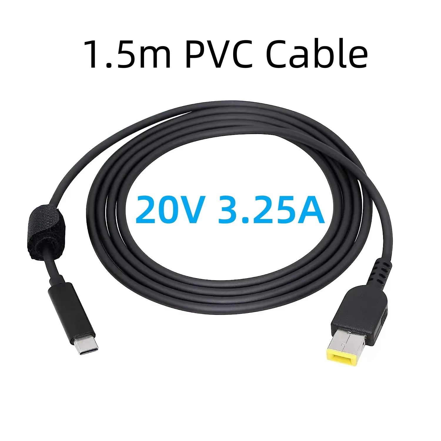 USB C to DC Connector 65W PD Charger Power Cord Type-C to Rectangle 11.0x4.5mm Slim Tip Power Charging Cable for ThinkPad Laptop