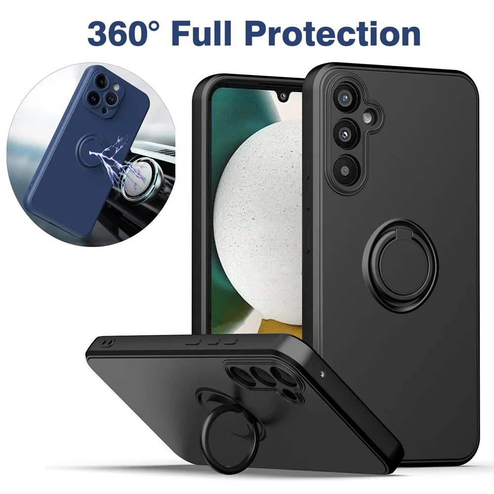 Für Samsung Galaxy A03 A11 A12 A22 A30 A33 A32 A51 A52 A71 A72 Magnetische Ring Halter Abdeckung Herbst-neue Luxus Flüssigkeit Silikon Fall