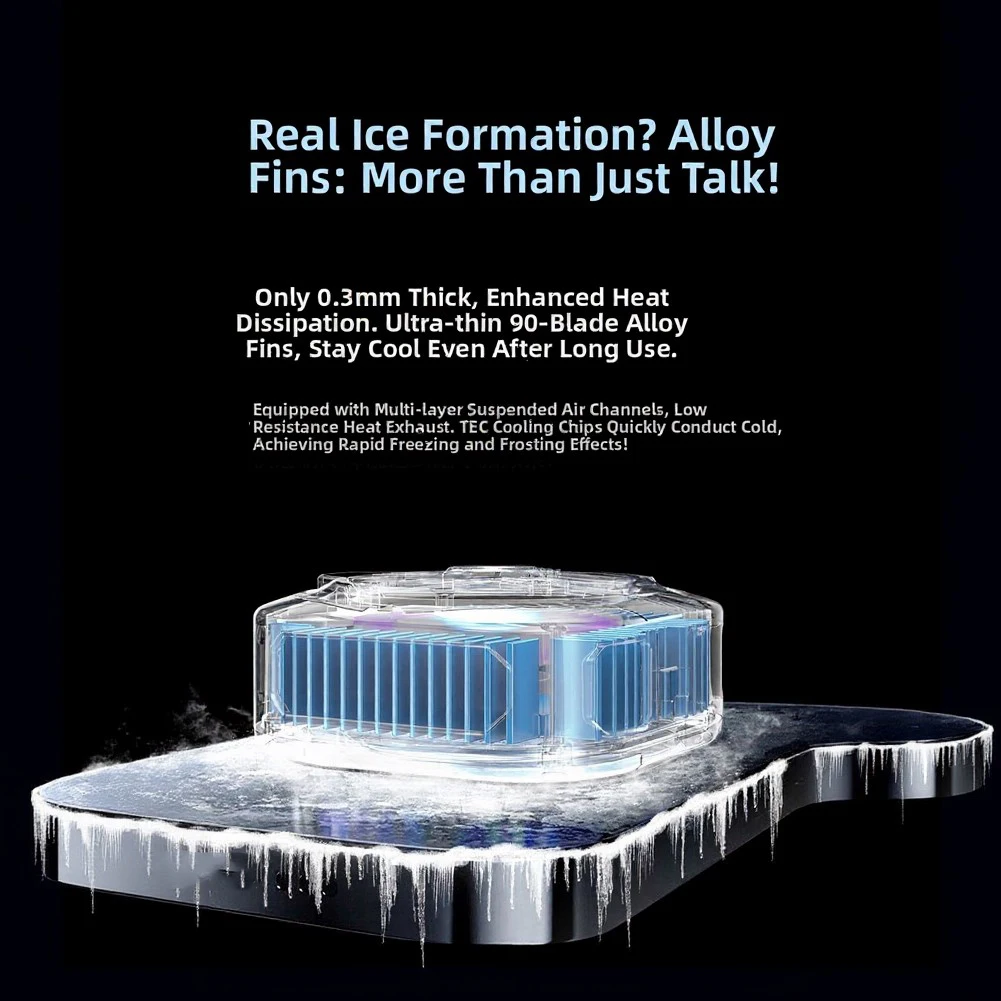 Dual Core Semiconductor Phone Cooler Aluminum Alloy Silent Fast Cooling Fan For Mobile Gaming Heat Dissipation Portable Radiator