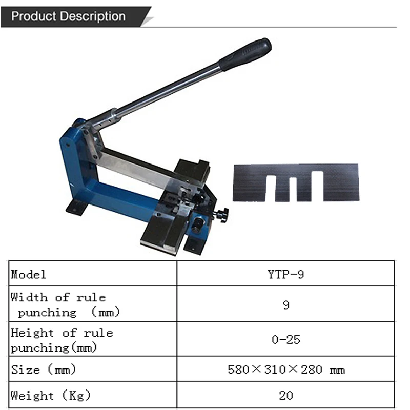 High Precision YITAI YTP-9 Manual Hole Punching Machine for Die Cutting Rule Easy to Operate
