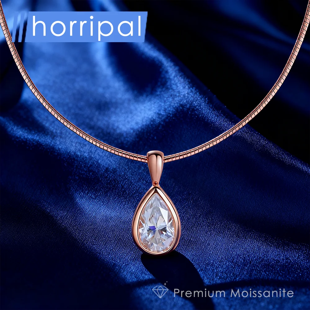 

Ожерелье с подвеской в виде груши и муассанита 3 карата для женщин, ювелирные изделия, стерлинговое серебро S925, цепочка в виде змеи, покрытие 18-каратного золота, элегантное свадебное ожерелье