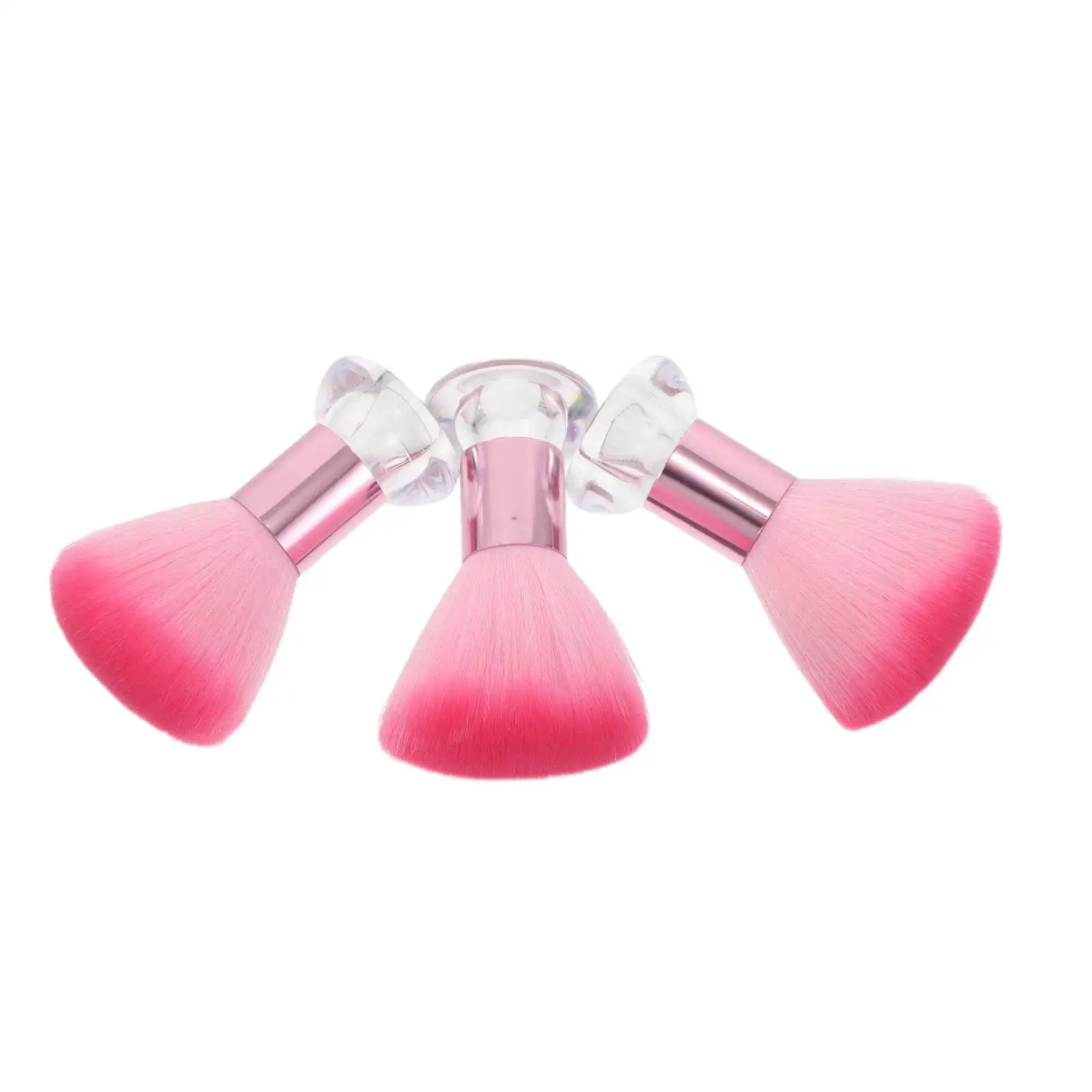 3Pcs Powder Brush Set Large Soft Domed Face Blush Brush Makeup Tools Portable Standing Base for Face Powder Bronzer