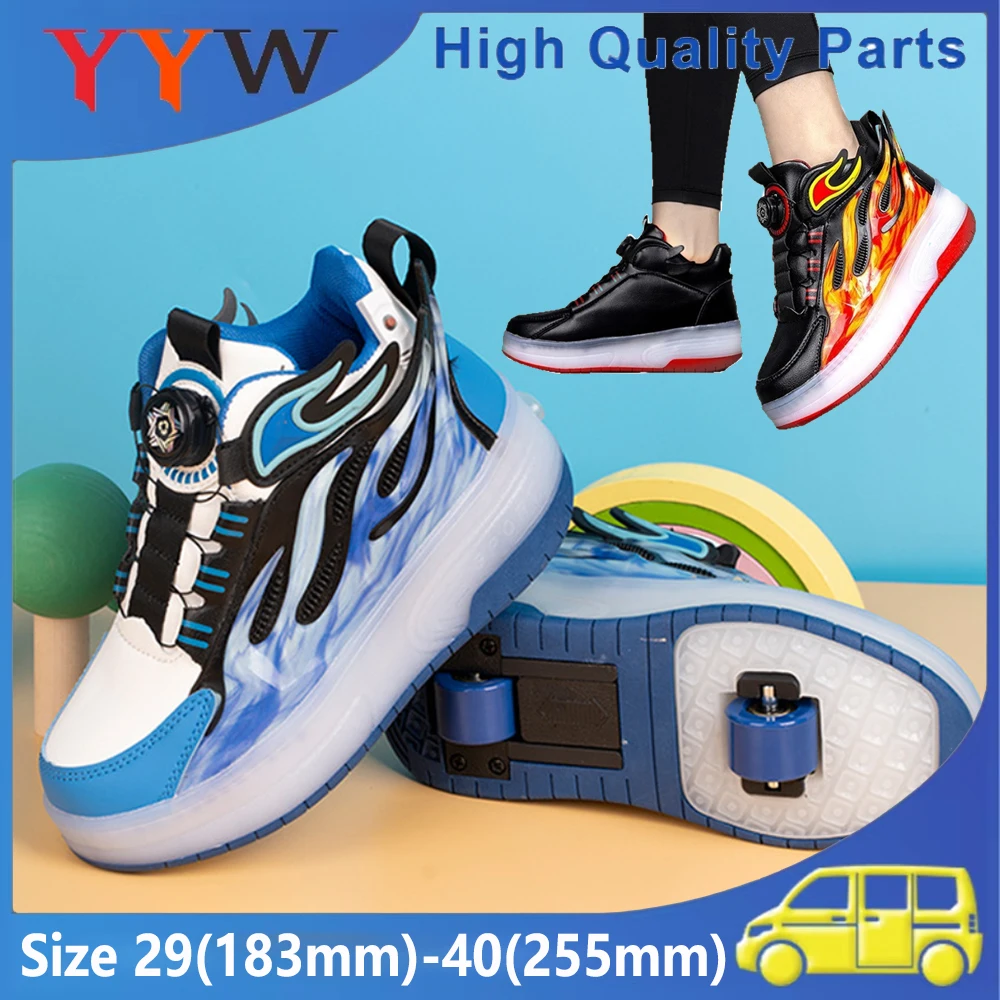 

Светящаяся обувь для роликовых коньков со светодиодной подсветкой на двух колесах для мальчиков и девочек, повседневные спортивные светящиеся кроссовки на открытом воздухе, обувь на шкиве с зарядкой через USB