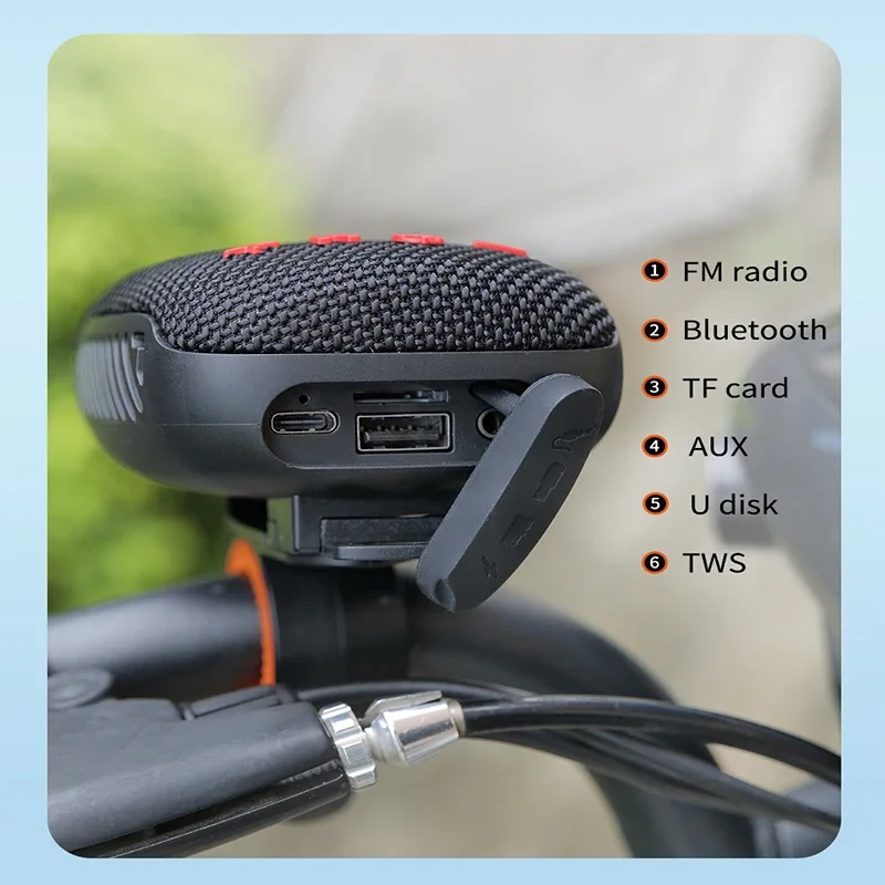 Doek bedekt TWS Fietsen Bluetooth-luidspreker SD-kaartsleuf FM-radio Draagbaar Waterdicht