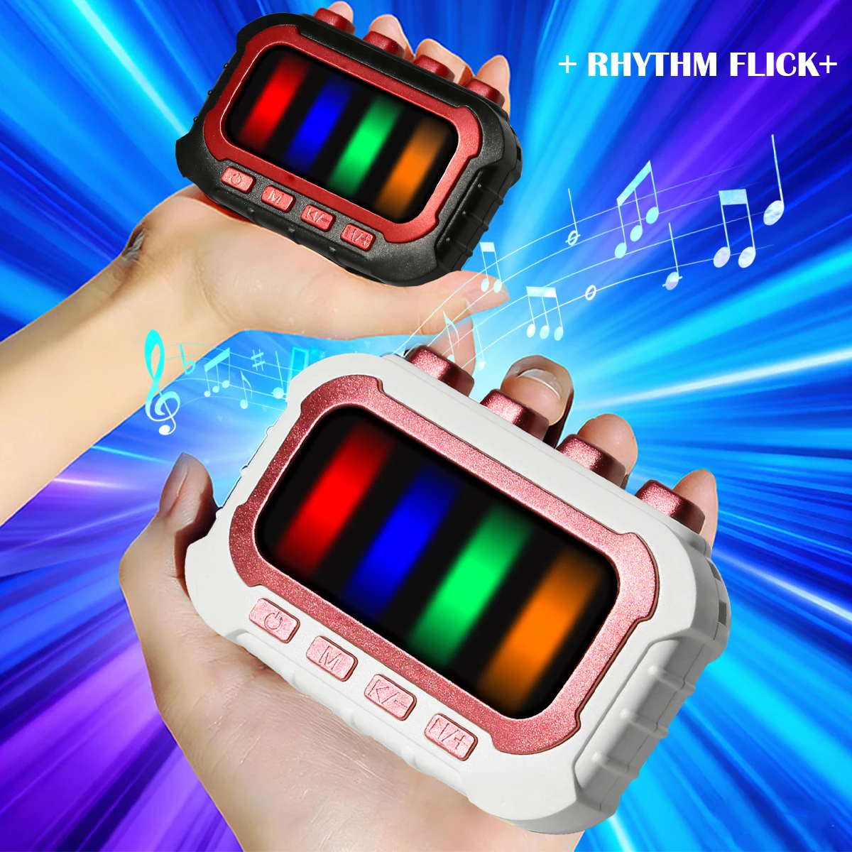 Rhythm Flick Toys for Kids, Finger Rhythm with Lights and Musics 4 Modes 20 Rhythm Tracks Play not include battery Gifts for kid