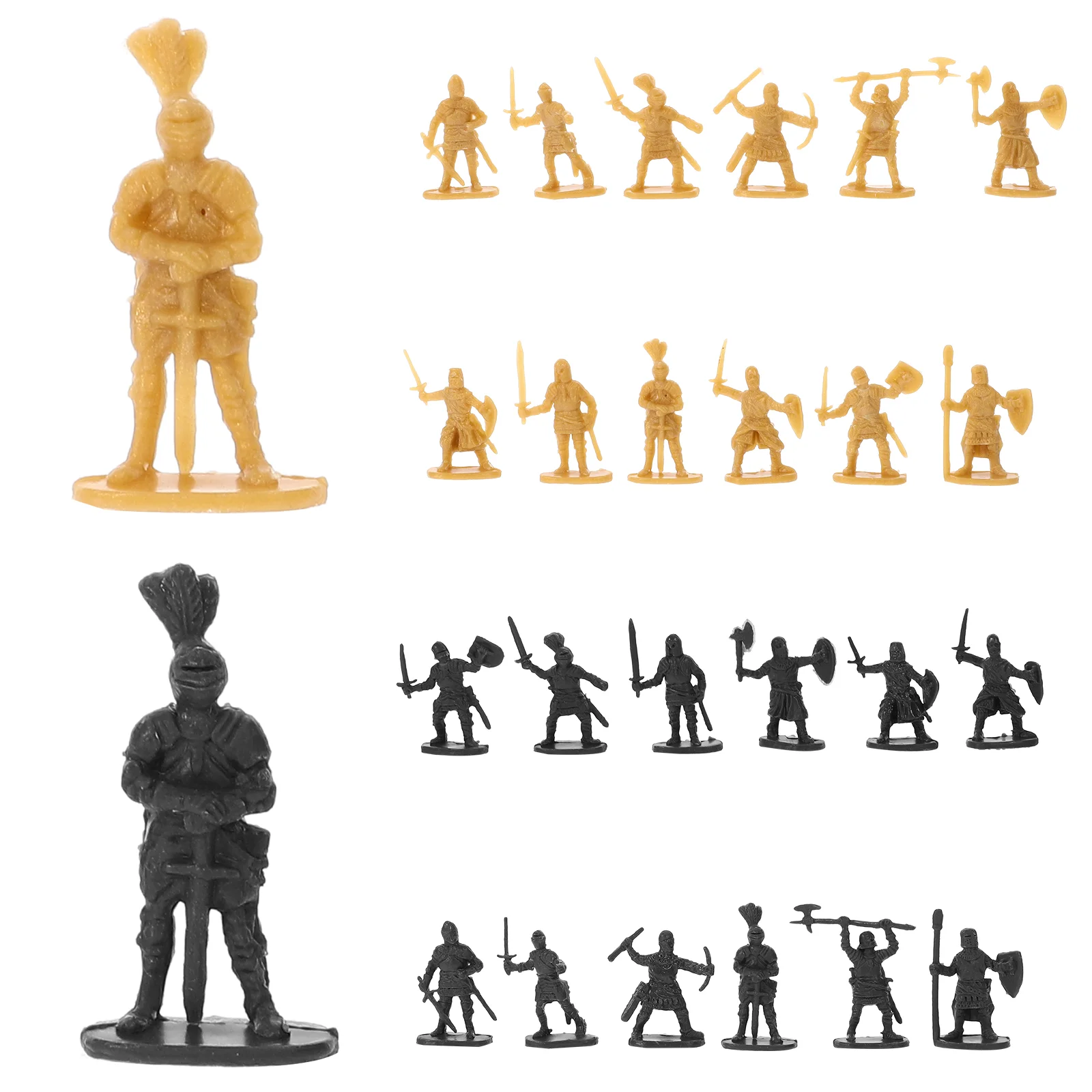 200 Pcs Knight Party Favors For Boys Realistic Standing Knight Mini Soldier Model Toy Plastic Soldiers Cake Child