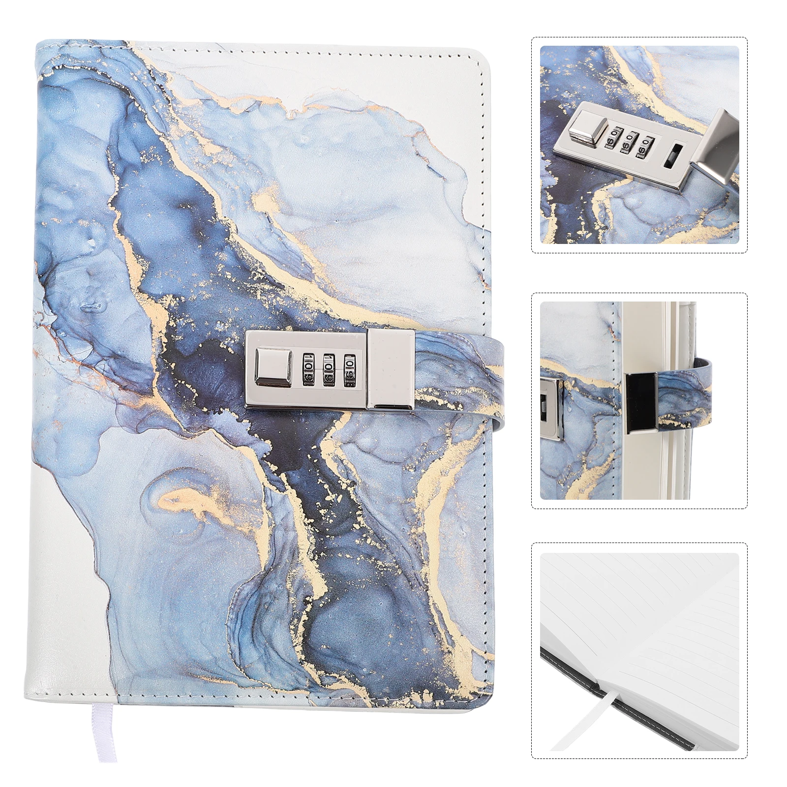 A5-Passwort mit PU-Tagebuch, Tagebuch mit Passwortbuch mit Schloss, Handkontobuchnotizen