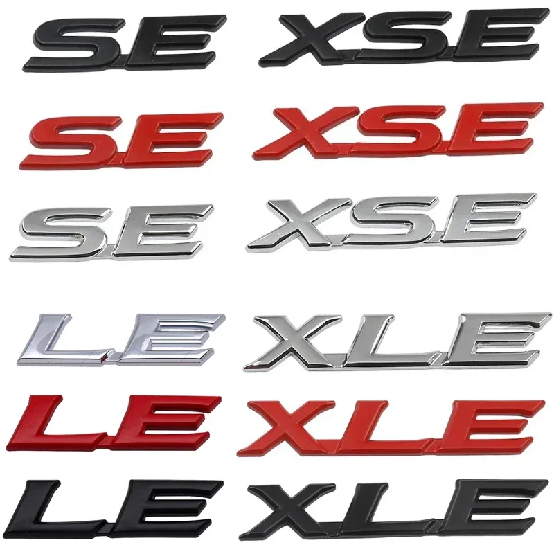 

Car LE XLE SE XSE Trunk Boot Fender Logo Emblem Badge Decals Sticker For Toyota Corolla Camry Rav4 Sienna Highlander Accessories