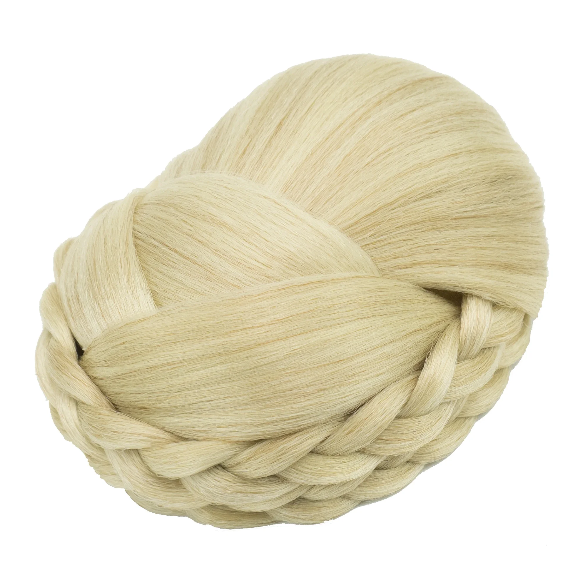 قطع شعر صناعية مضفرة على شكل كعكة شعر على شكل كعكة شعر، كعكة شعر Scrunchies للنساء