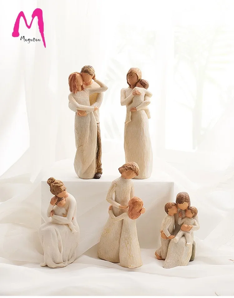 [MGT]Nordic style love family resin figure figurine ornaments family happy time home decoration crafts furnishings