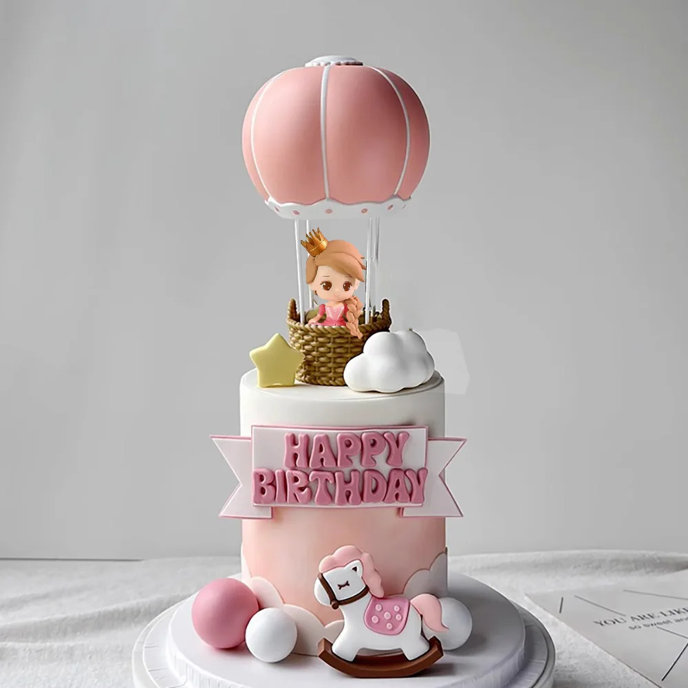 Prinz Kuchen Topper Junge Prinz mit Heißluftballon Trojaner Kuchen Dekorationen für Babyparty Geburtstag Party Supplies Märchen – Detail 10