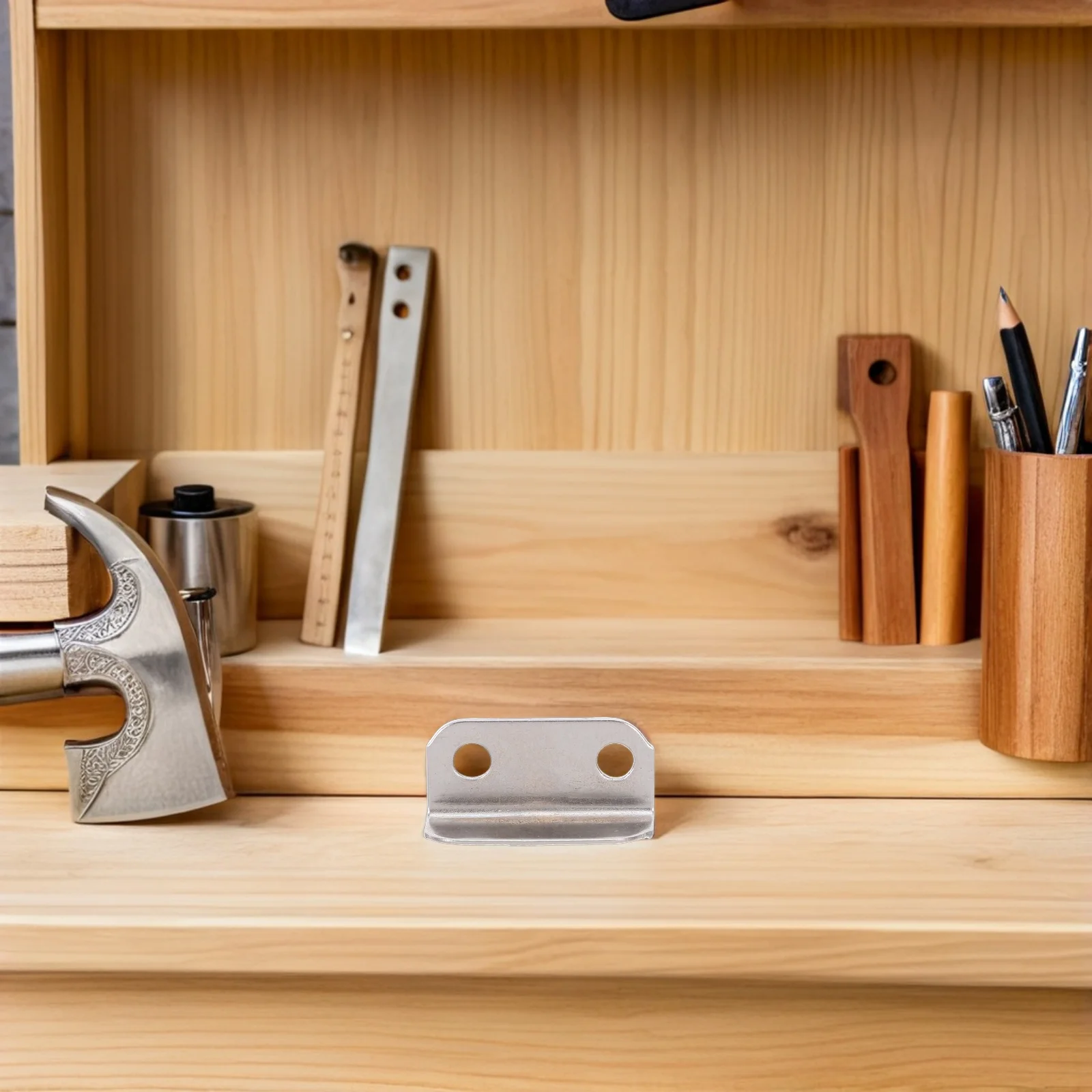 

100Pcs Metal Drawer Lock Plates Angled L Shaped Strike Plates for Office Home Cabinet Cupboard Security Latch Guard Plate