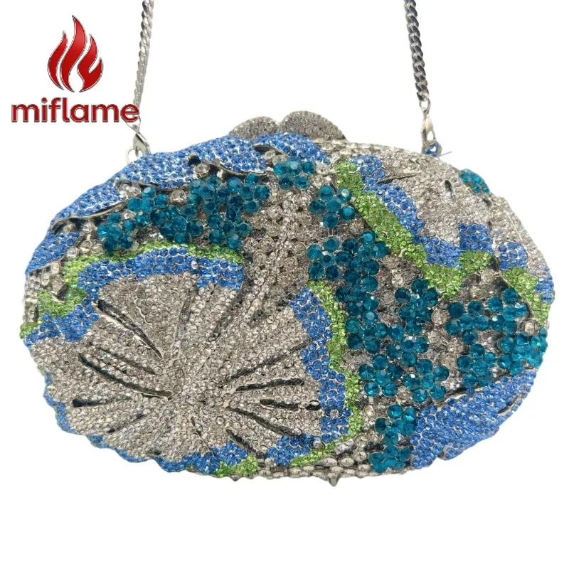 

Клатч-сумка сапфирово-синего цвета со стразами и цветочным узором, вечерняя, для свадеб и банкетов, косметичка, люксовый дизайнерский аксессуар