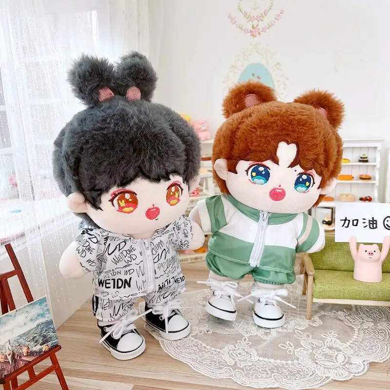 20cm Cute Fashion Sport Suit Boy Plush Idol Doll DIY Clothes Accessory Soft Stuffed No Attributes Cotton Doll for Girls Kid Gift