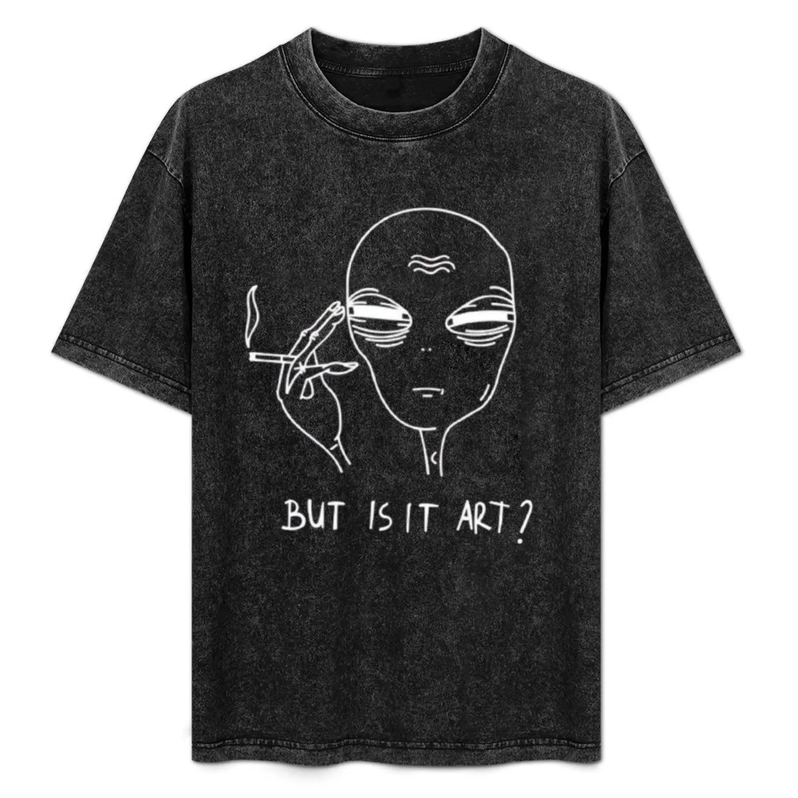 

Alien but is it art smoking T-Shirt oversizeds summer clothes plus size tops for a boy oversized t shirts for men