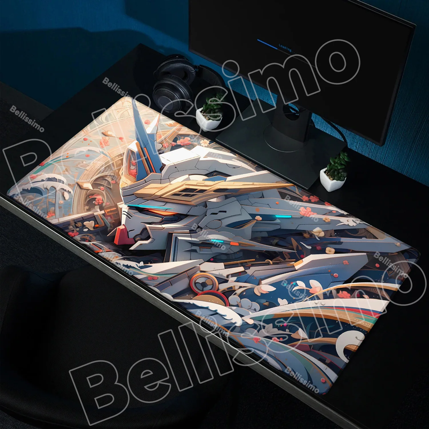 

900x400MM New product Gun dam anime mousepad mecha warrior dark blue Zaku red computer notebook keyboard game e-sports table mat