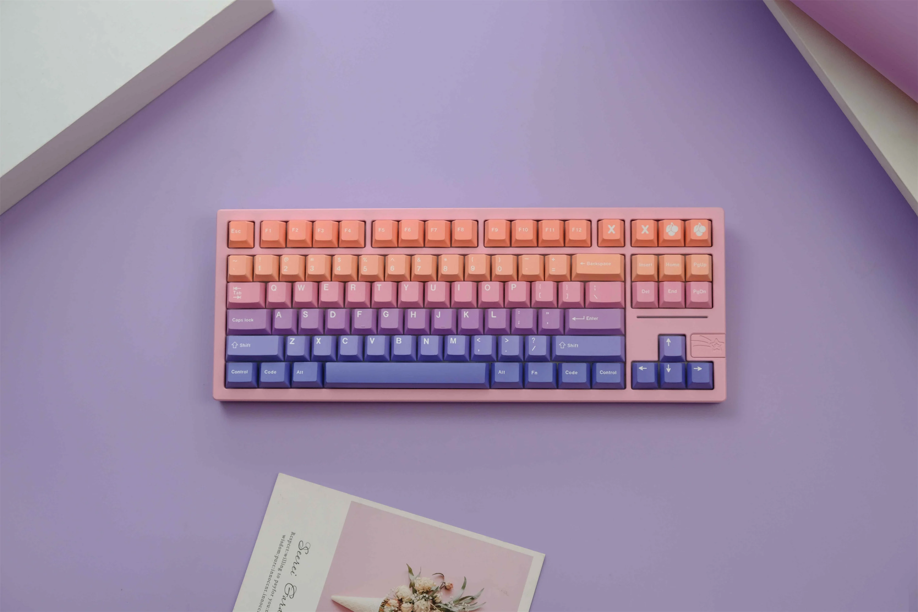 

Dreamland Gradient Keycap 147 Keys PBT Keycaps Cherry Profile DYE-SUB Personalized For Mechanical Keyboard