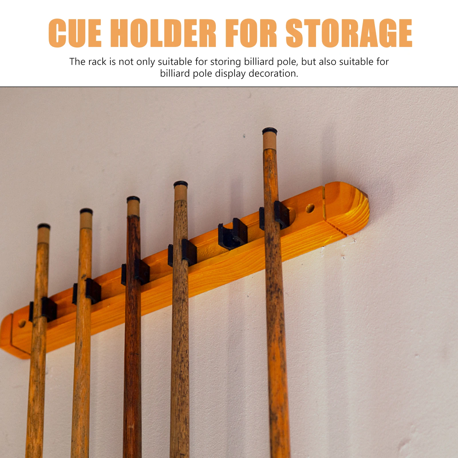 

1 set Billiard Cue Rack for Pool Table Storage Decoration Red Color 6 Rods Holder Metal Wall Mount Cue Stand Display