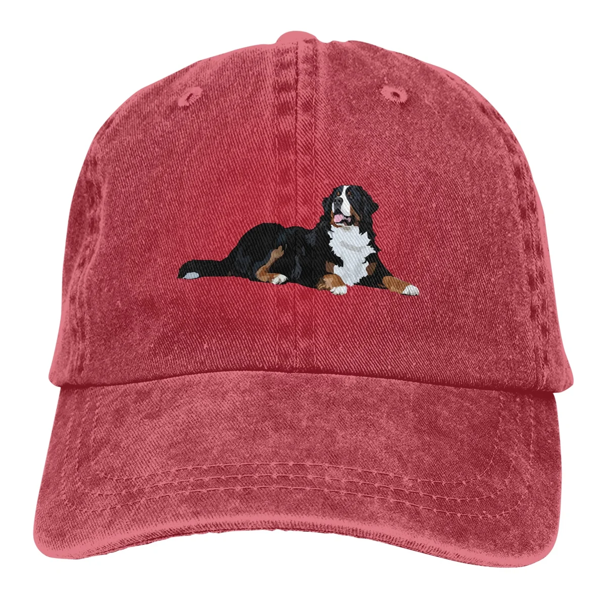 Bernese Mountain Dog Print Pattern Hat Adjustable Cowboy Cotton Baseball Cap