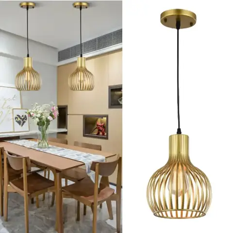 Lámpara colgante moderna dorada, lámpara colgante de cocina elegante, accesorio de iluminación para interiores contemporáneos