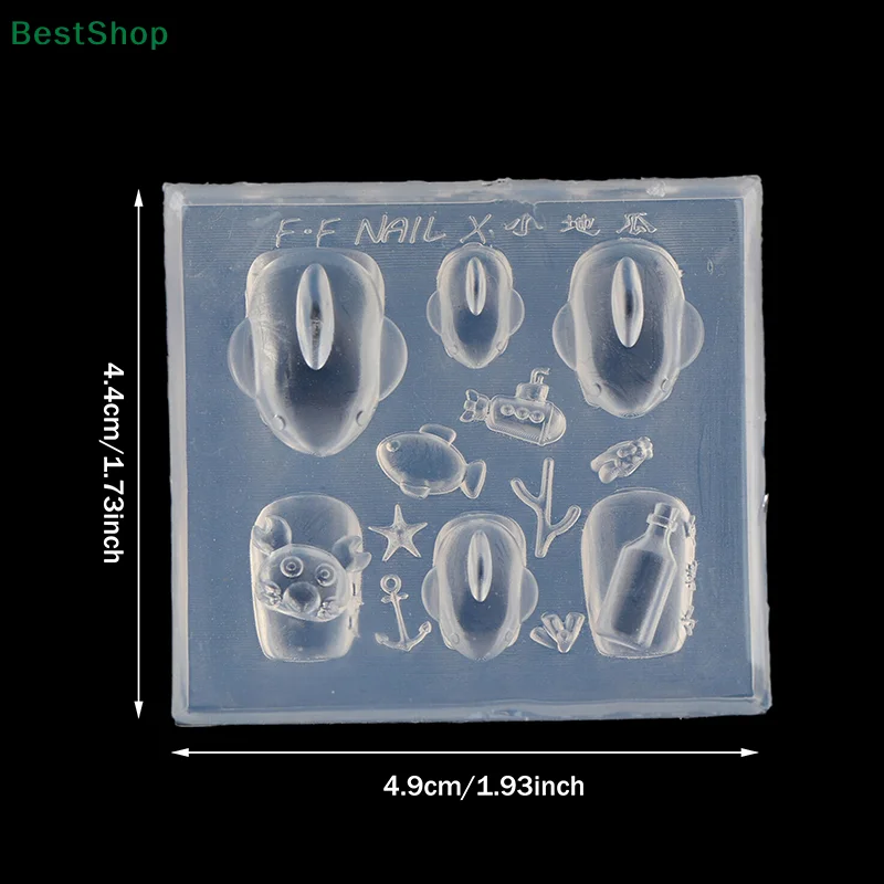 تصميمات زجاجة الانجراف الصغيرة على شكل سرطان البحر من السيليكون ثلاثي الأبعاد لفن الأظافر