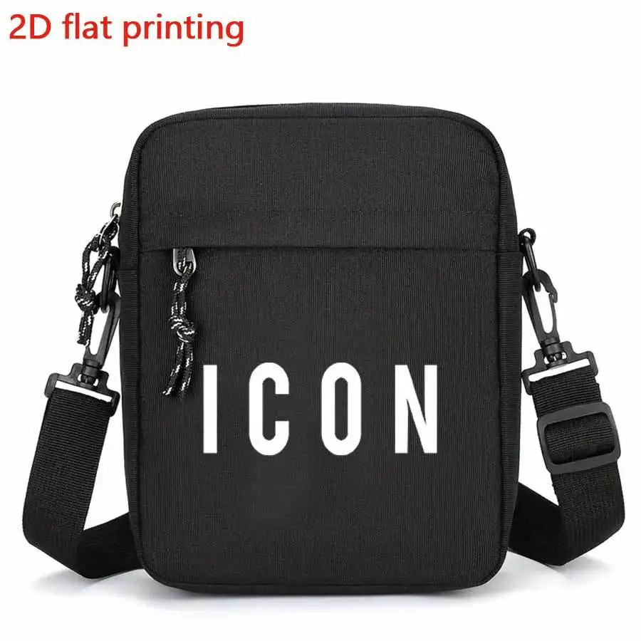 

Fun Letter Print Men Small Crossbody Bag Black Casual Shoulder Bag for Travel Fashion Commuting Outdoor Storage Phone Bag