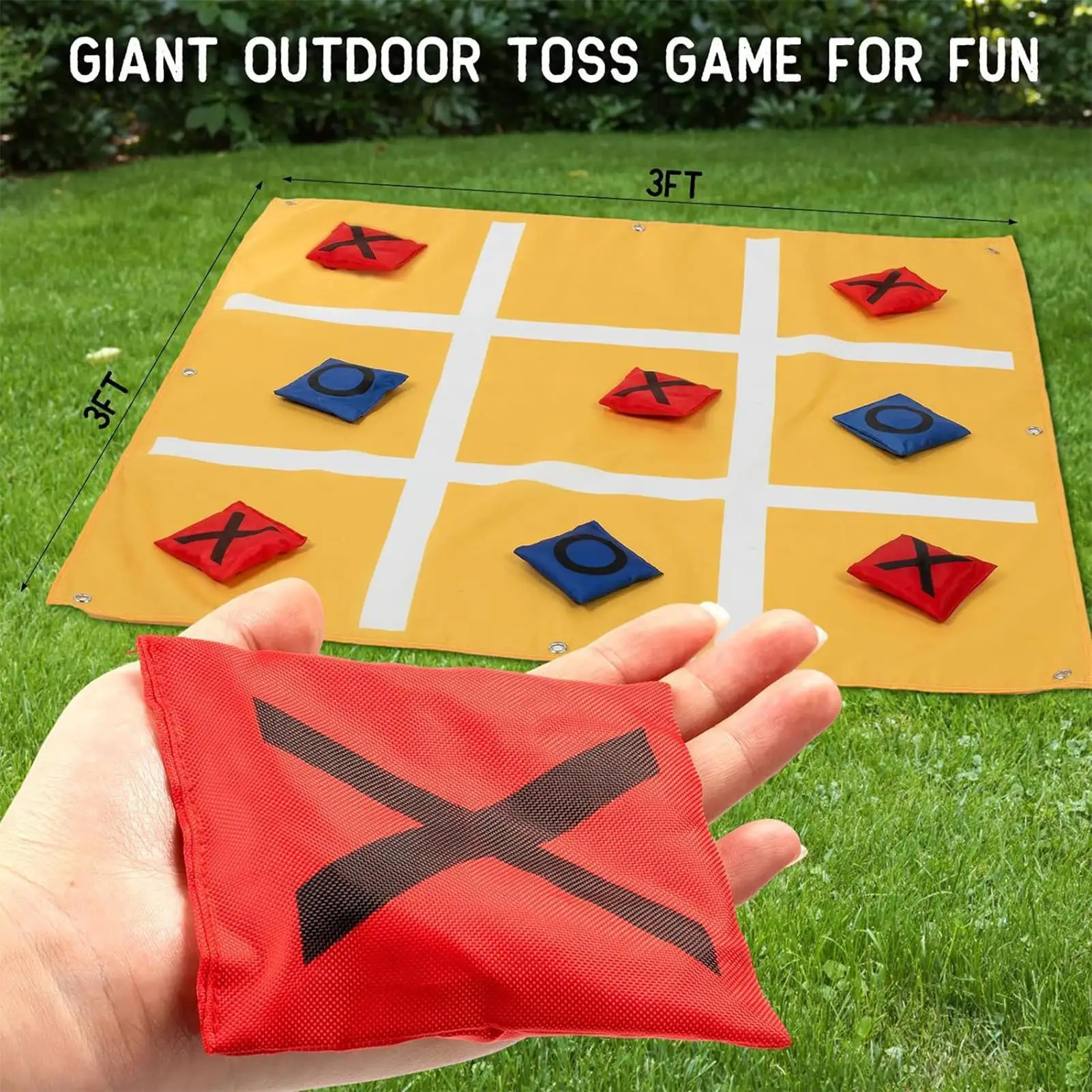 Bean Bag Toss Game Carnival Can Toss Game with Bags for Outdoor & Indoor, Family Party Garden Beach Fun for All Ages