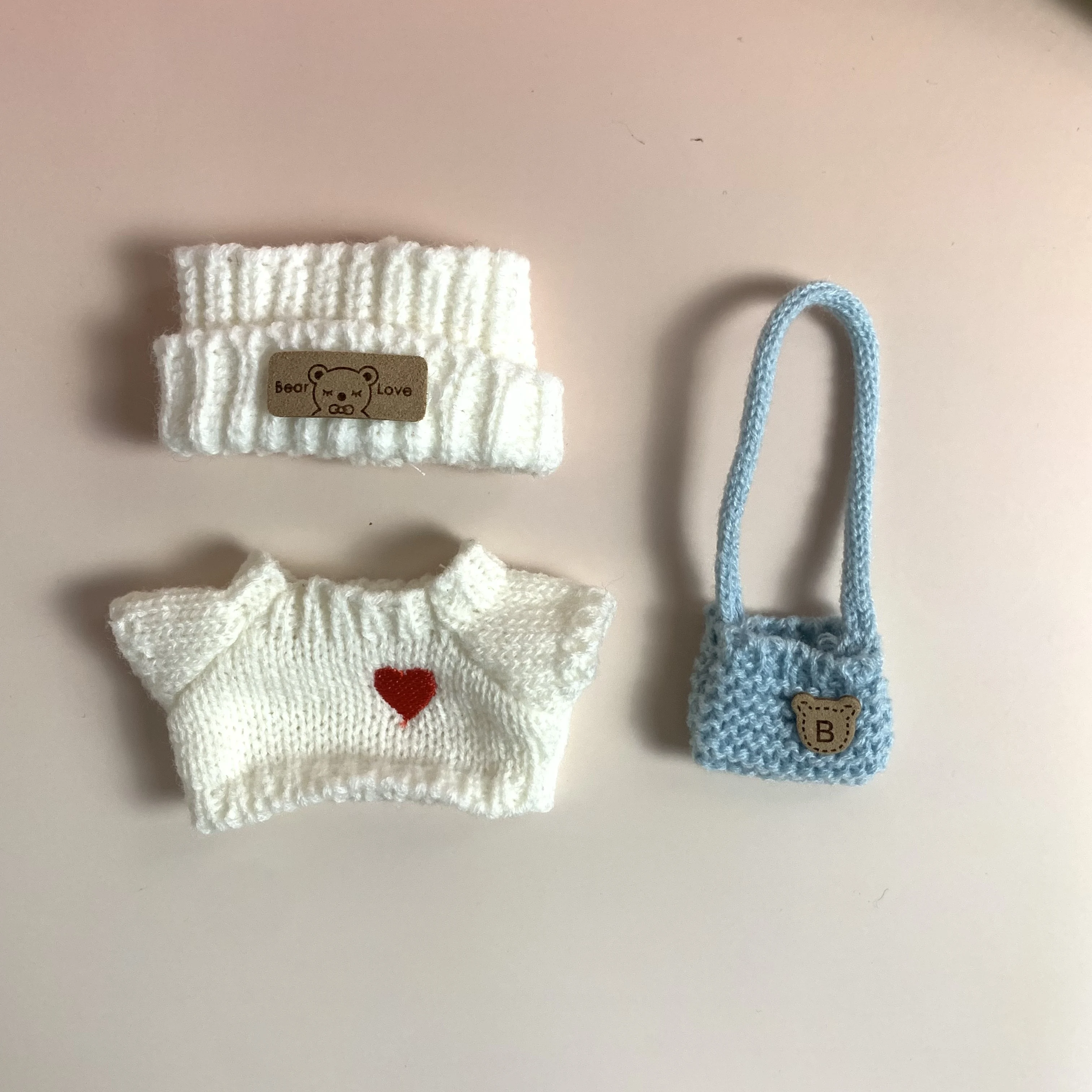 Labubu Gen 1&2 Knit Sweater & Hat Set - Valentine's Winter Doll Outfit