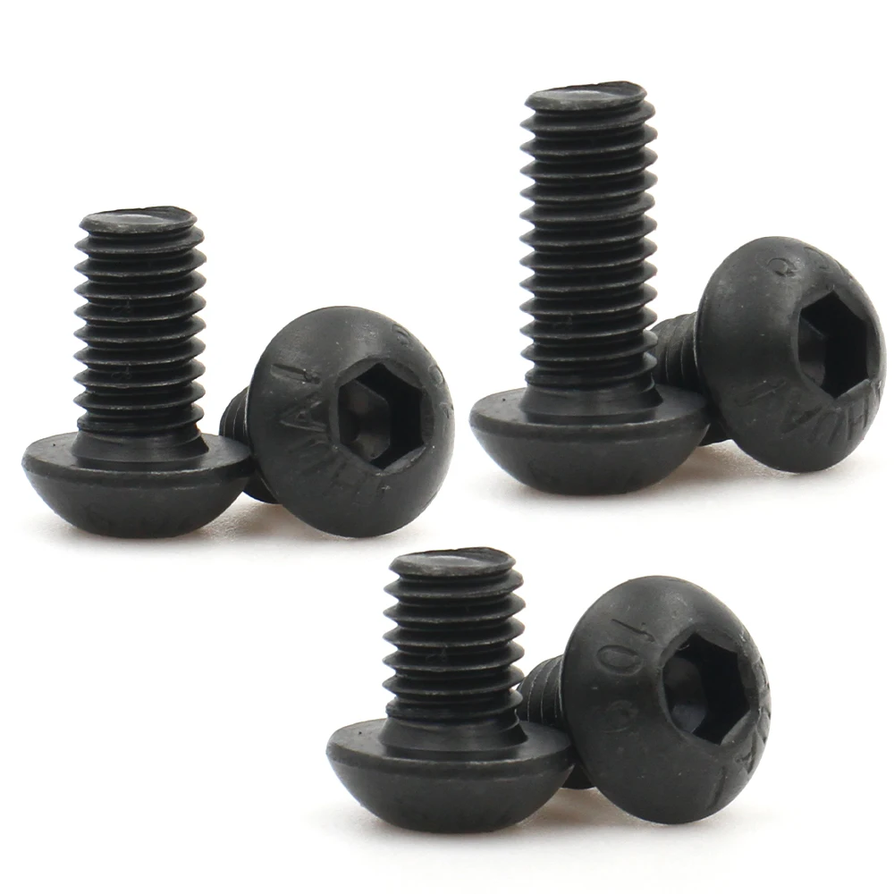 1–20 Stück M2 M2,5 M3 M4 M5 M6 M8 M10 schwarz Güteklasse 10,9 Kohlenstoffstahl Sechskant Innensechskant Rundkopfschraube Bolzen Möbelverschluss