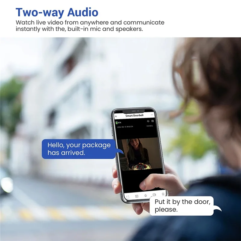 ABSQ-Ночное видение 2,4G Wi-Fi Беспроводная камера дверного звонка 720P Видеодомофон Открытый Водонепроницаемый Защита умного дома