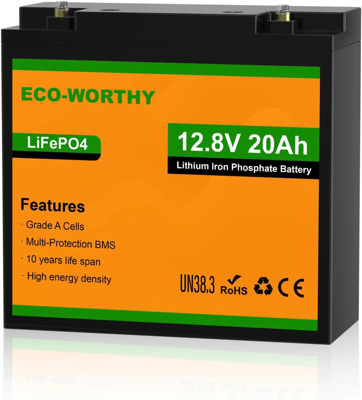 

12V 20Ah LiFePO4 Lithium Battery, 4000+ Deep Cycle for Fish Finder, Ham Radio, Solar System, Outdoor Camping