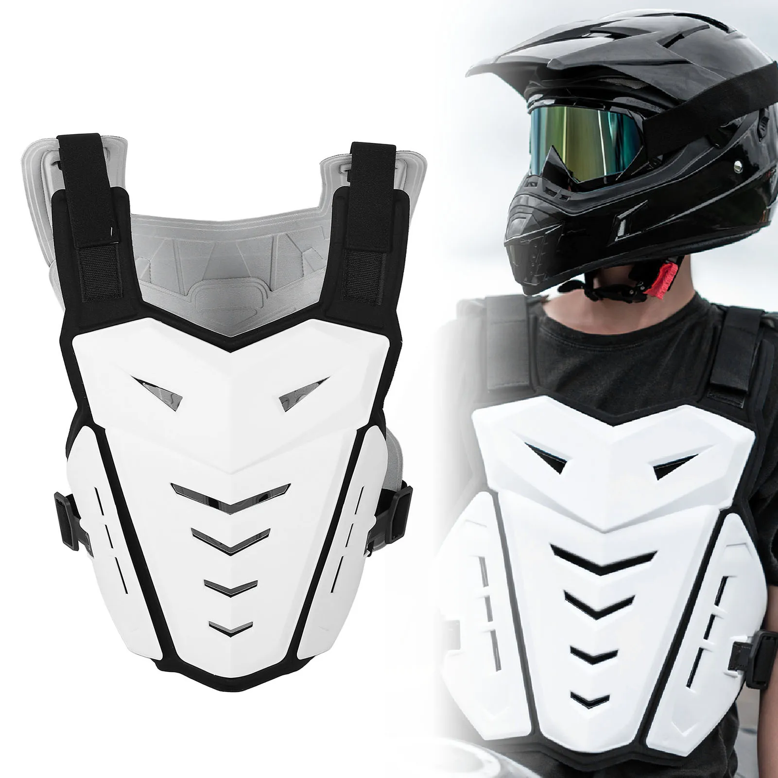 

Riding Back Chest Protector Double Enhanced Comfort Lightweight Adjustable Size Motorcycle Armor Vest for Cycling
