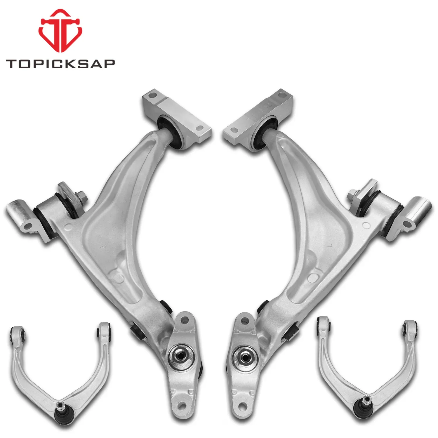 TOPICKSAP 4Pcs Front Lower Upper Control Arm w/Ball Joints Assembly Kit for Volvo XC90 2016-2023 XC60 2018-2020 2021 2022 2023