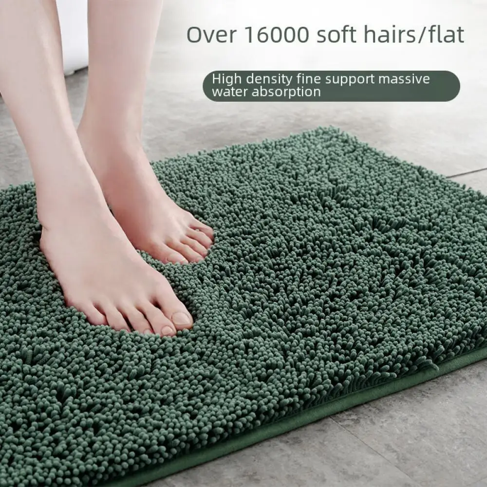 Bedroom Entrance Chenille Plush Absorbent Floor Mat Bathroom Non Slip Foot Mat Bathroom Rug Doorway Carpet Household Essentials