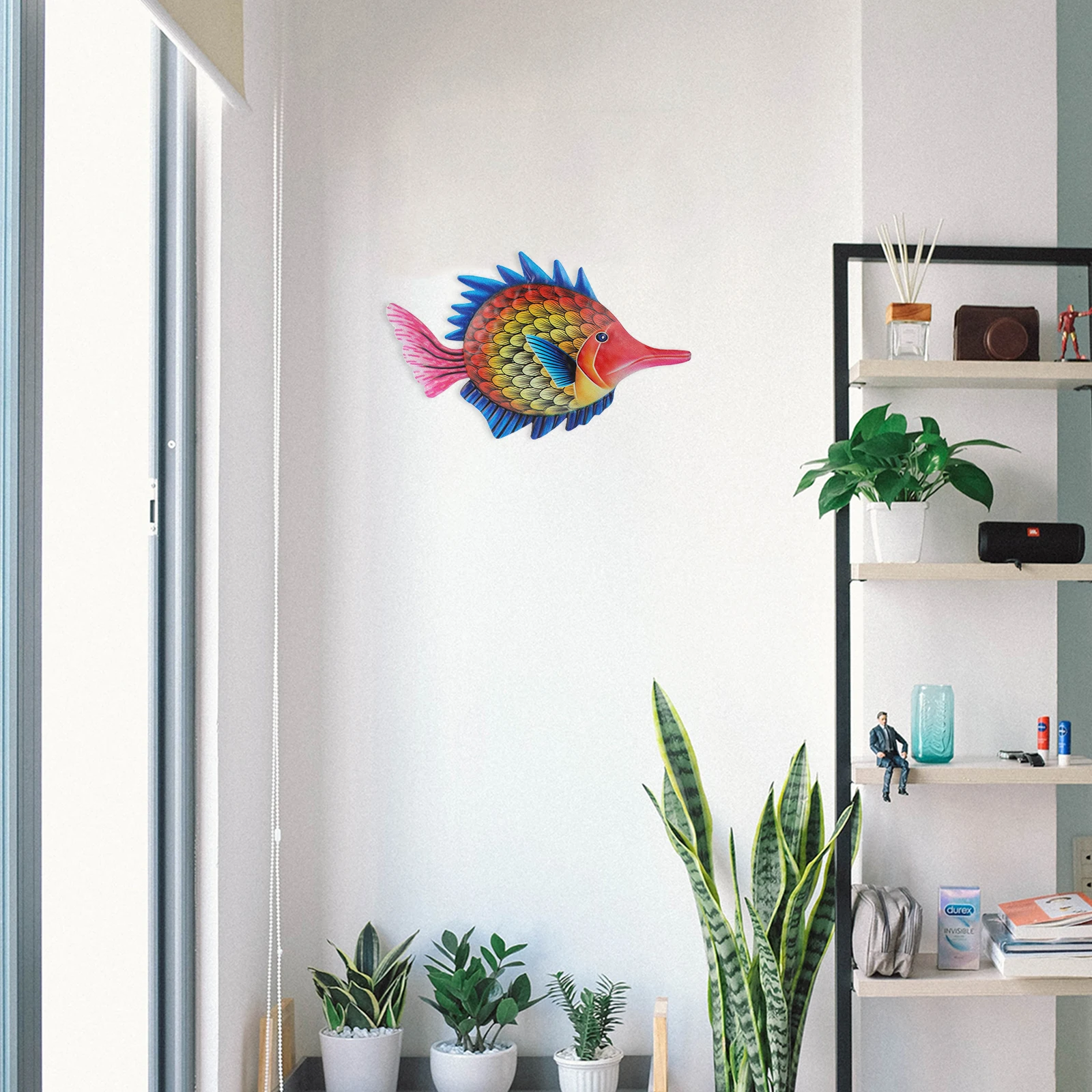 

Fish Wall Hanging Decorations Metal Outdoor Floating Nautical Rustic Art Decorate