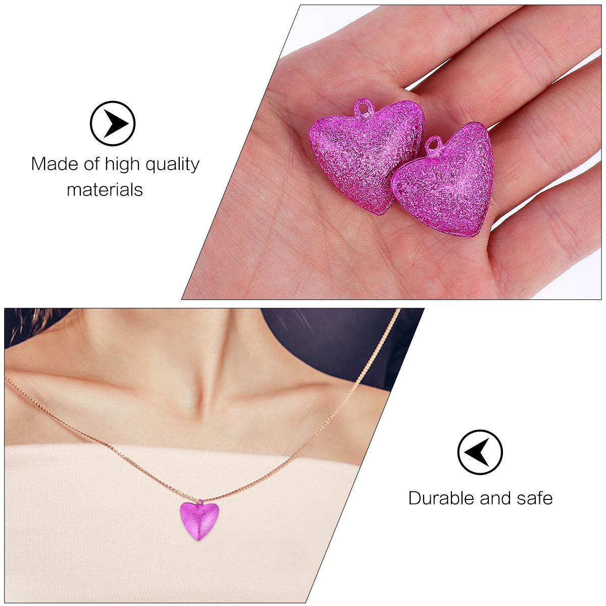

10pcs Heart Shape Bells Colorful Metal Charms Pendant Keychain Jewelry Decoration Necklace Bracelet Accessories Gift For Family