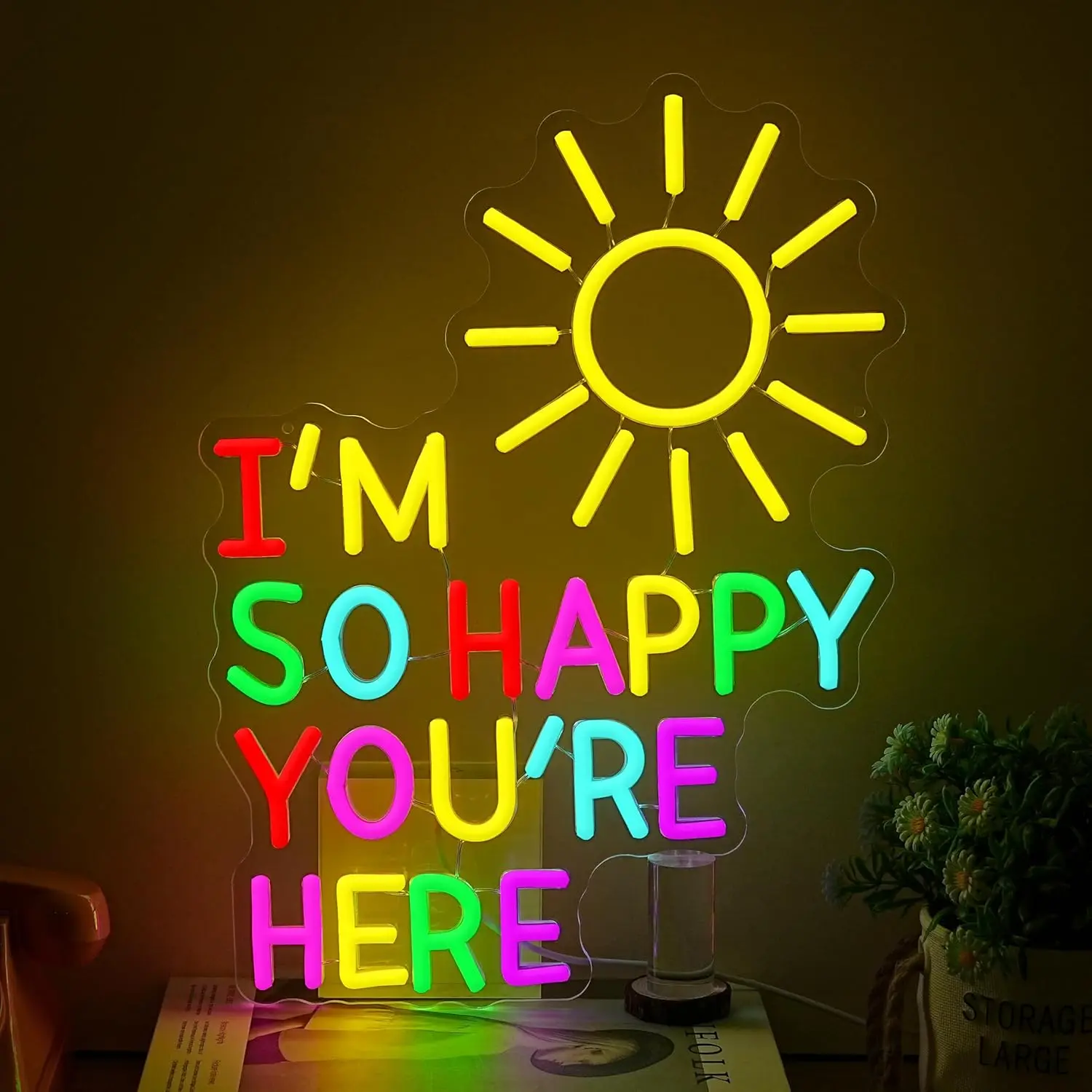 

Неоновая вывеска «Я так рад, что ты здесь» с USB-подсветкой для дома, кафе, ресторана, бара, магазина, спальни, декоративный подарок, приветственный знак