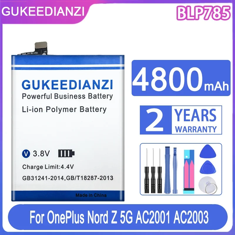 

Сменный аккумулятор GUKEEDIANZI 4800 мАч/5800 мач для OnePlus Nord Z/N10/2 5G AC2001 AC2003 для One Plus 1 + 9/10 Pro 9Pro Nord2