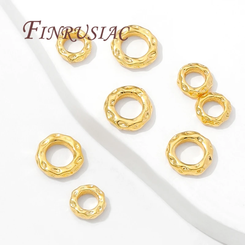 Separatoren für Armbänder, 18 Karat vergoldet, 5,7 mm, 7,7 mm, Abstandsperlen, Schmuckzubehör, Perlentrenner, Metallperlen, DIY-Zubehör – Detail 16