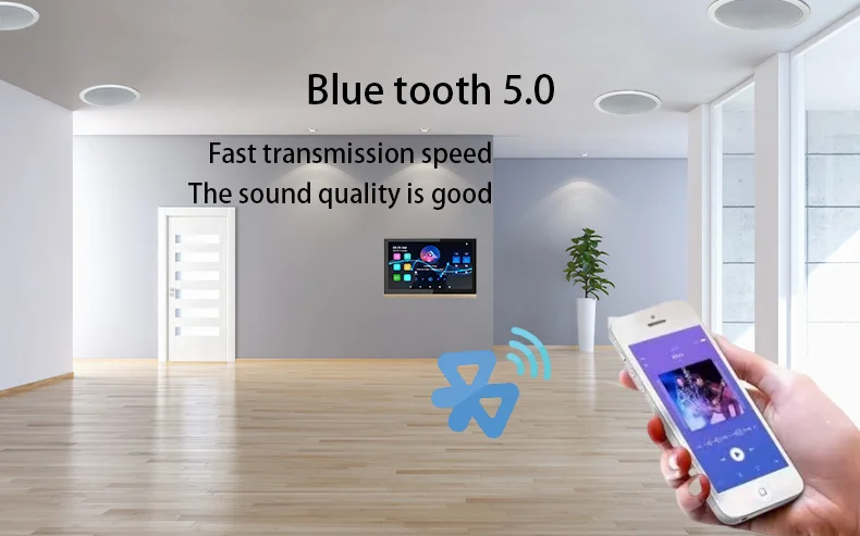 10.1inch Android 11 Voice smart home Background Music System Sound WIFI  2-Zone Touch Screen Bluetooth Audio In Wall Amplifier