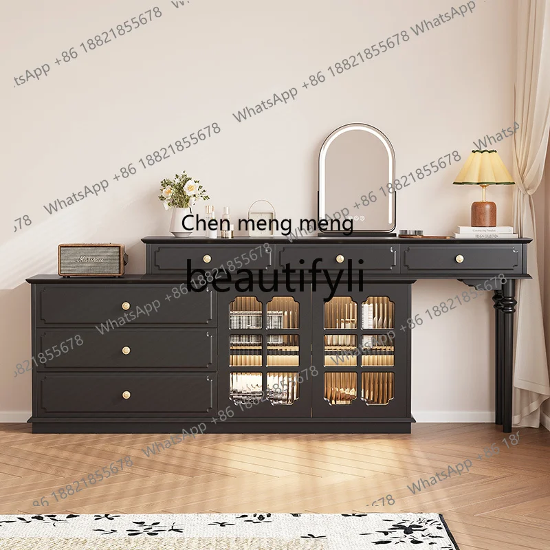 X Corner Desk Dressing Table Makeup Integrated Two-in-One Small Apartment Bedroom Solid Wood Extendable Wall-Mounted Table