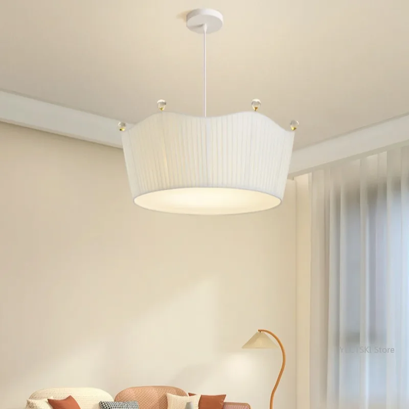 Modern minimalist cream style living room pendant light, personalized dining room bedroom study, crown pendant light