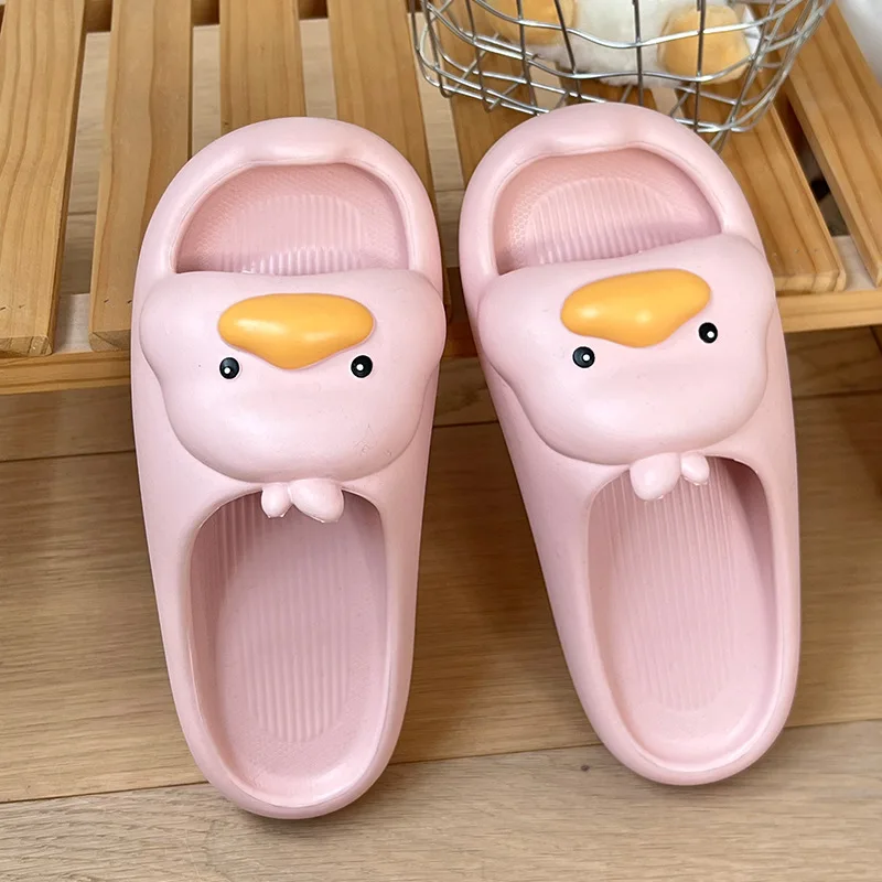 2024 New Breathable Outdoor Female Home Sanlads Womens Cute Cartoon Duck Flip Flops Concise Slipper Summer Slippers for Womens