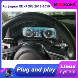 For Jaguar XE XF XFL 2016-2019 Car LCD Dashboard Digital Cluster Virtual Cockpit Multimedia Player Instrument Speedometer Head