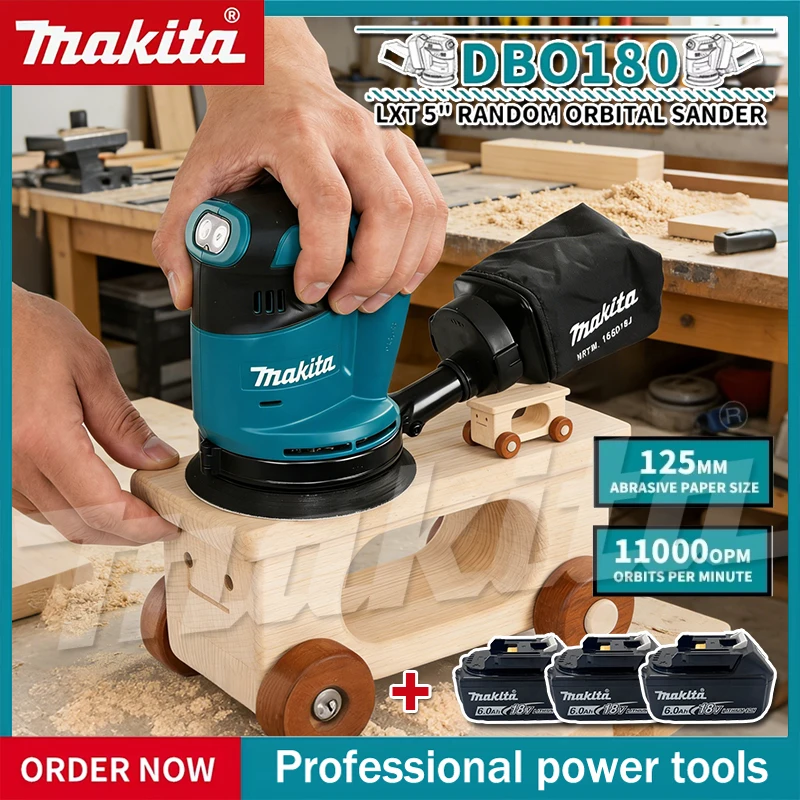 Makita DBO180Z 18V Brushless Cordless Rechargeable Disc Random Orbital Sander Woodworking Sanding Putty Polishing Bare Tool